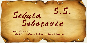 Sekula Šobotović vizit kartica